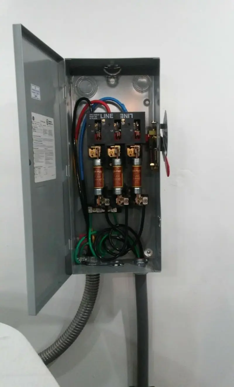 Three-phase disconnect switch installed for Electrical Wiring & Rewiring in Mitchell